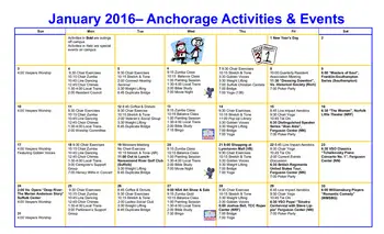 Activity Calendar of Lake Prince Woods, Assisted Living, Nursing Home, Independent Living, CCRC, Suffolk, VA 2
