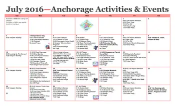 Activity Calendar of Lake Prince Woods, Assisted Living, Nursing Home, Independent Living, CCRC, Suffolk, VA 3