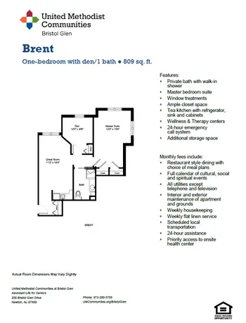 Floorplan of Bristol Glen, Assisted Living, Nursing Home, Independent Living, CCRC, Newton, NJ 1