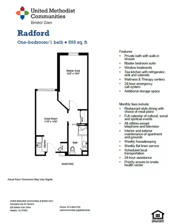 Floorplan of Bristol Glen, Assisted Living, Nursing Home, Independent Living, CCRC, Newton, NJ 2