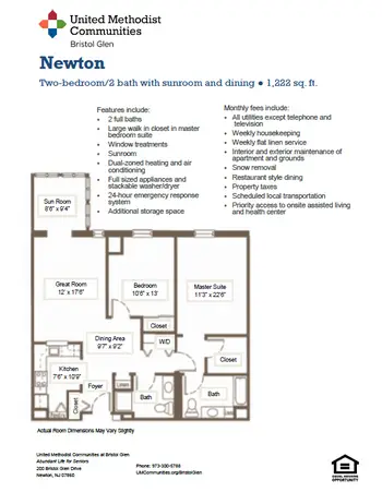 Floorplan of Bristol Glen, Assisted Living, Nursing Home, Independent Living, CCRC, Newton, NJ 13