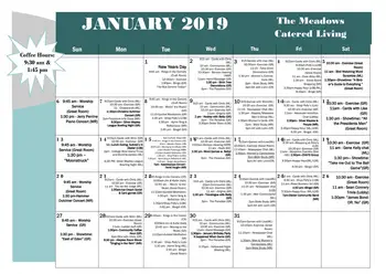 Activity Calendar of Silver Maples, Assisted Living, Nursing Home, Independent Living, CCRC, Chelsea, MI 4