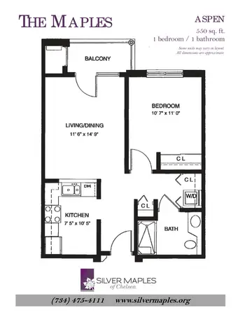 Floorplan of Silver Maples, Assisted Living, Nursing Home, Independent Living, CCRC, Chelsea, MI 13