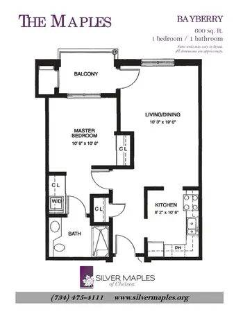 Floorplan of Silver Maples, Assisted Living, Nursing Home, Independent Living, CCRC, Chelsea, MI 14