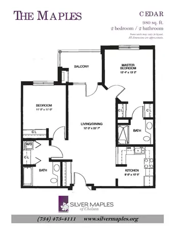 Floorplan of Silver Maples, Assisted Living, Nursing Home, Independent Living, CCRC, Chelsea, MI 15