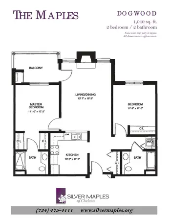 Floorplan of Silver Maples, Assisted Living, Nursing Home, Independent Living, CCRC, Chelsea, MI 16