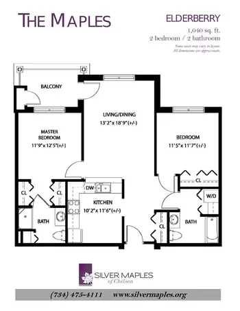 Floorplan of Silver Maples, Assisted Living, Nursing Home, Independent Living, CCRC, Chelsea, MI 17