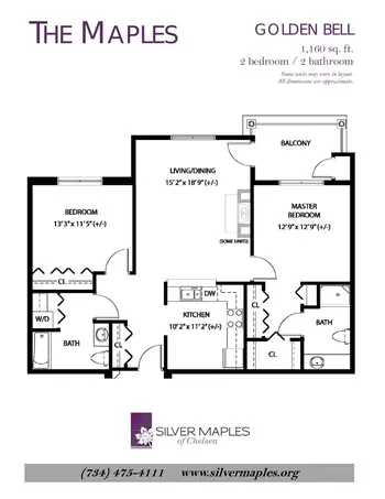 Floorplan of Silver Maples, Assisted Living, Nursing Home, Independent Living, CCRC, Chelsea, MI 18