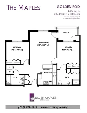 Floorplan of Silver Maples, Assisted Living, Nursing Home, Independent Living, CCRC, Chelsea, MI 19