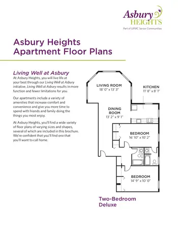 Floorplan of Asbury Heights, Assisted Living, Nursing Home, Independent Living, CCRC, Pittsburgh, PA 1