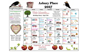 Activity Calendar of Asbury Heights, Assisted Living, Nursing Home, Independent Living, CCRC, Pittsburgh, PA 6