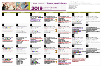 Activity Calendar of Asbury Heights, Assisted Living, Nursing Home, Independent Living, CCRC, Pittsburgh, PA 11