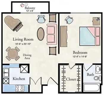 Floorplan of Larksfield Place, Assisted Living, Nursing Home, Independent Living, CCRC, Wichita, KS 8