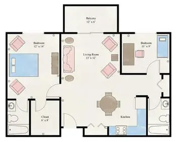 Floorplan of Larksfield Place, Assisted Living, Nursing Home, Independent Living, CCRC, Wichita, KS 15