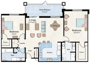 Floorplan of Larksfield Place, Assisted Living, Nursing Home, Independent Living, CCRC, Wichita, KS 17