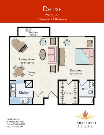 Floorplan of Larksfield Place, Assisted Living, Nursing Home, Independent Living, CCRC, Wichita, KS 19