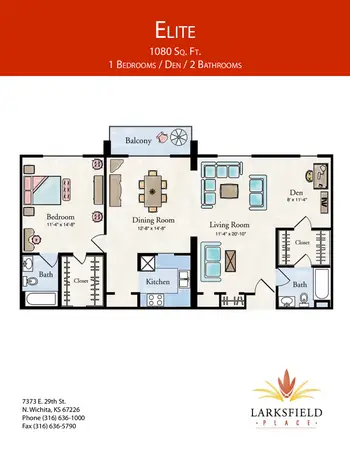 Floorplan of Larksfield Place, Assisted Living, Nursing Home, Independent Living, CCRC, Wichita, KS 20