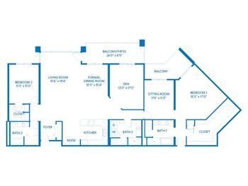 Floorplan of Vi at Grayhawk, Assisted Living, Nursing Home, Independent Living, CCRC, Scottsdale, AZ 4