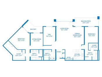 Floorplan of Vi at Grayhawk, Assisted Living, Nursing Home, Independent Living, CCRC, Scottsdale, AZ 12