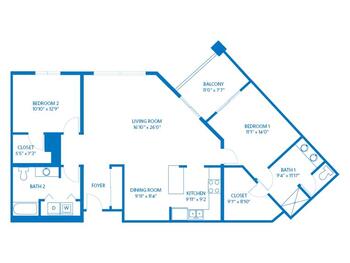 Floorplan of Vi at Grayhawk, Assisted Living, Nursing Home, Independent Living, CCRC, Scottsdale, AZ 17