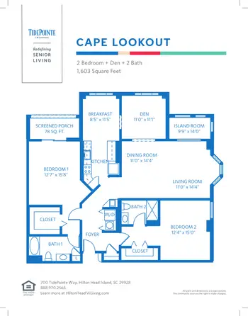 Floorplan of Hilton Head TidePointe, Assisted Living, Nursing Home, Independent Living, CCRC, Hilton Head Island, SC 7