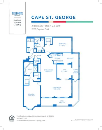 Floorplan of Hilton Head TidePointe, Assisted Living, Nursing Home, Independent Living, CCRC, Hilton Head Island, SC 11