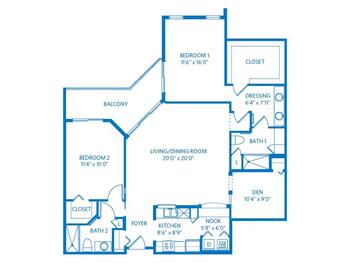 Floorplan of Vi at Lakeside Village, Assisted Living, Nursing Home, Independent Living, CCRC, Lantana, FL 1