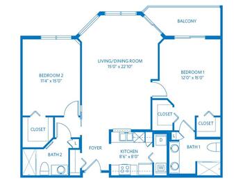 Floorplan of Vi at Lakeside Village, Assisted Living, Nursing Home, Independent Living, CCRC, Lantana, FL 6