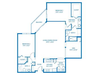 Floorplan of Vi at Lakeside Village, Assisted Living, Nursing Home, Independent Living, CCRC, Lantana, FL 13