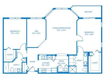 Floorplan of Vi at Lakeside Village, Assisted Living, Nursing Home, Independent Living, CCRC, Lantana, FL 14