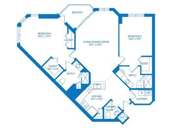 Floorplan of Vi at Aventura, Assisted Living, Nursing Home, Independent Living, CCRC, Aventura, FL 2