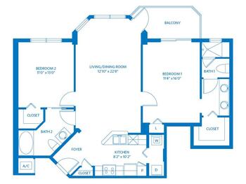 Floorplan of Vi at Aventura, Assisted Living, Nursing Home, Independent Living, CCRC, Aventura, FL 4