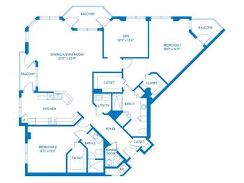 Floorplan of Vi at Aventura, Assisted Living, Nursing Home, Independent Living, CCRC, Aventura, FL 5