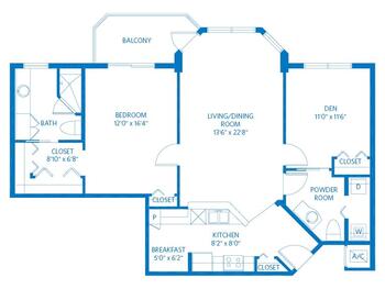 Floorplan of Vi at Aventura, Assisted Living, Nursing Home, Independent Living, CCRC, Aventura, FL 7