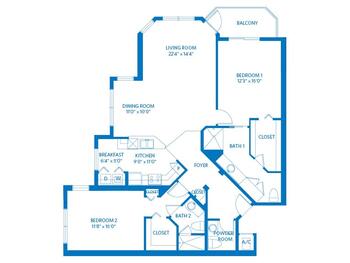 Floorplan of Vi at Aventura, Assisted Living, Nursing Home, Independent Living, CCRC, Aventura, FL 10