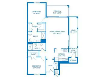 Floorplan of Vi at Bentley Village, Assisted Living, Nursing Home, Independent Living, CCRC, Naples, FL 19