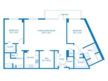 Floorplan of Vi at La Jolla Village, Assisted Living, Nursing Home, Independent Living, CCRC, San Diego, CA 10
