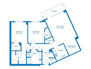 Floorplan of Vi at La Jolla Village, Assisted Living, Nursing Home, Independent Living, CCRC, San Diego, CA 14