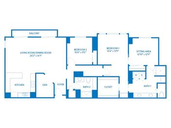 Floorplan of Vi at La Jolla Village, Assisted Living, Nursing Home, Independent Living, CCRC, San Diego, CA 17