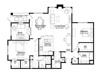 Floorplan of Brandon Oaks, Assisted Living, Nursing Home, Independent Living, CCRC, Roanoke, VA 3