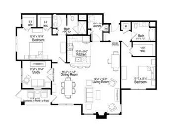 Floorplan of Brandon Oaks, Assisted Living, Nursing Home, Independent Living, CCRC, Roanoke, VA 13
