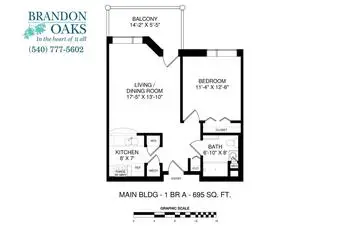 Floorplan of Brandon Oaks, Assisted Living, Nursing Home, Independent Living, CCRC, Roanoke, VA 15