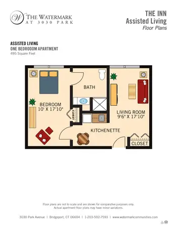 Floorplan of The Watermark at 3030 Park, Assisted Living, Nursing Home, Independent Living, CCRC, Bridgeport, CT 2