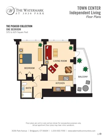 Floorplan of The Watermark at 3030 Park, Assisted Living, Nursing Home, Independent Living, CCRC, Bridgeport, CT 5