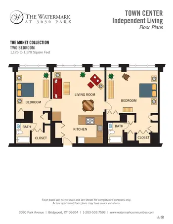 Floorplan of The Watermark at 3030 Park, Assisted Living, Nursing Home, Independent Living, CCRC, Bridgeport, CT 8