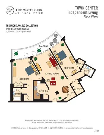 Floorplan of The Watermark at 3030 Park, Assisted Living, Nursing Home, Independent Living, CCRC, Bridgeport, CT 9