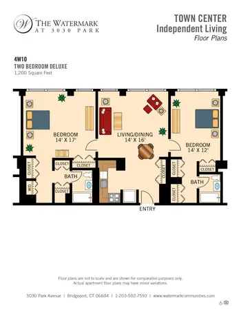 Floorplan of The Watermark at 3030 Park, Assisted Living, Nursing Home, Independent Living, CCRC, Bridgeport, CT 10