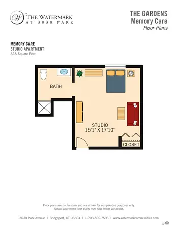 Floorplan of The Watermark at 3030 Park, Assisted Living, Nursing Home, Independent Living, CCRC, Bridgeport, CT 13