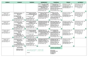 Activity Calendar of The Fountains at The Albemarle, Assisted Living, Nursing Home, Independent Living, CCRC, Tarboro, NC 16