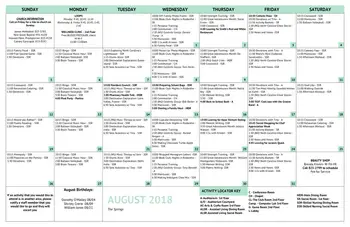 Activity Calendar of The Fountains at The Albemarle, Assisted Living, Nursing Home, Independent Living, CCRC, Tarboro, NC 17